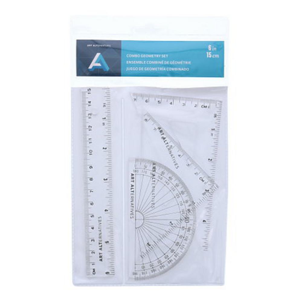 Art Alternatives, Rulers & T-Squares, Art & School, 6", Geometry, 4 piece, Set, with Ruler, 904921